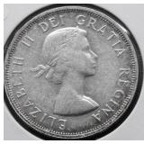 1956 CANADA SILVER 50 CENTS AU
