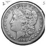1881 S MORGAN DOLLAR VF