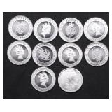 10 //1/10 OZ .999 SILVER ROUNDS