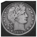 1899 BARBER HALF DOLLAR VF