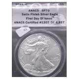 2011 W ANACS  AP70 SILVER EAGLE