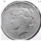 1922 D PEACE DOLLAR VF