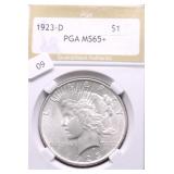 1923 D CHOICE BU PEACE DOLLAR PQ
