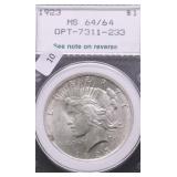 1923 MS64 PEACE DOLLAR