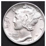 1942 CHOICE BU MERCURY DIME