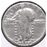 1928 S STANDING QUARTER VF