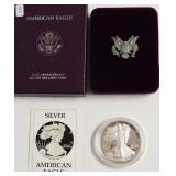 1986 PROOF SILVER EAGLE W BOX PAPERS