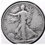 1947 WALKING HALF DOLLAR VF