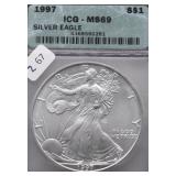 1997 ICH MS69 SILVER EAGLE