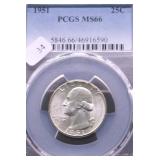 1951 PCGS MS66 WASHINGTON QUARTER