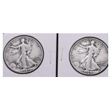 TWO WALKING HALF DOLLARS