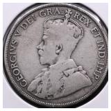 1914 CANADA SILVER 50 CENTS VG