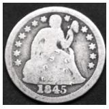 1945 SEATED DIME VG