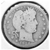 1914 D BARBER QUARTER G