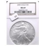 2005 NGC MS69 SILVER EAGLE
