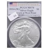 2014 W PCGS MS70 SILVER EAGLE