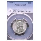 1954 S PCGS MS65 WASHINGTON QUATTER