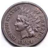 1884 CHOICE BU INDIAN HEAD CENT