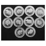 10// 1/10 OZ .999 SILVER ROUNDS