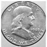 1963 D CHOICE BU FRANKLIN HALF DOLLAR