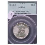 1940 S PCGS MS66 WASHINGTON QUARTER