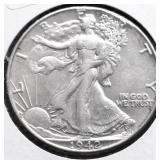 1942 WALKING HALF DOLLAR AU