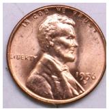 1956 D SUPURB GEM RED LINCOLN CENT