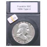 1956 GEM PROOF TYPE 2 FRANKLIN HALF DOLLAR
