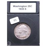 1935 S CHOICE AU WASHINGTON QUARTER
