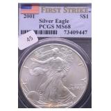 2001 PCGS MS68 SILVER EAGLE