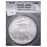2009 ANACS  MS69 SILVER EAGLE
