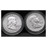 TWO FRANKLIN HALF DOLLARS