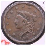 1836 LARGE CENT VF