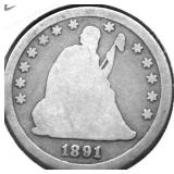 1891 S SEATED QUARTER VG