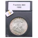 1950 GEM BU FBL FRANKLIN HALF DOLLAR