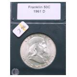 1961 D GEM BU FRANKLIN HALF DOLLAR
