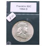 1954 D GEM BU FBL FRANKLIN HALF DOLLAR