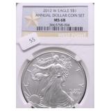 2012 W NGC MS68 SILVER EAGLE