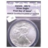 2014 ANACS  MS70 SILVER EAGLE