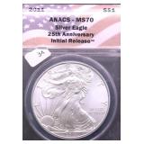 2011 ANACS  MS70 SILVER EAGLE