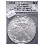 2019 ANACS  MS70 SILVER EAGLE
