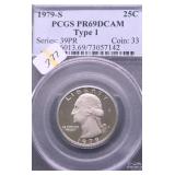 1979 S PCGS PF69DC TYPE 1 WASHINGTON QUARTER