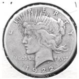 1922 S PEACE DOLLAR VG