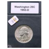 1953 D GEM BU WASHINGTON QUARTER