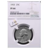 1953 NGC PROOF 66 WASHINGTON QUARTER