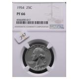 1954 NGC PROOF 66 WASHINGTON QUARTER