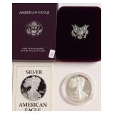 1989 PROOF SILVER EAGLE W BOX PAPERS