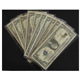 10 SILVER CERTIFICATES