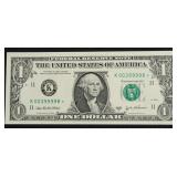 GEM BU STAR FEDERAL RESERVE NOTE LOW SERIAL #