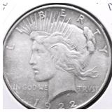 1922 D PEACE DOLLAR VF